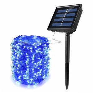 아이티알,NU (리빙그로)태양광 LED 300구 와이어 전구(32m)(블루)