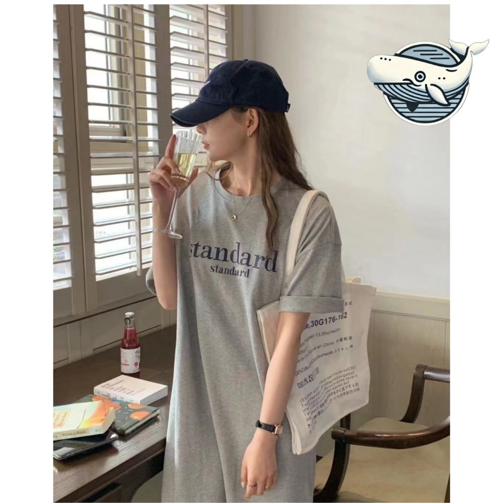여름 스탠다드 롱티 원피스 편안한 캐주얼룩