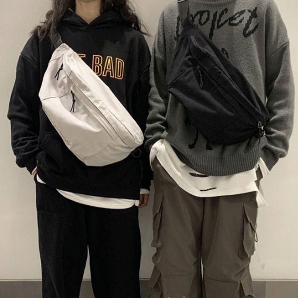 남자 여자 학생 간편 외출 여행 패션 슬링백 겸 힙색