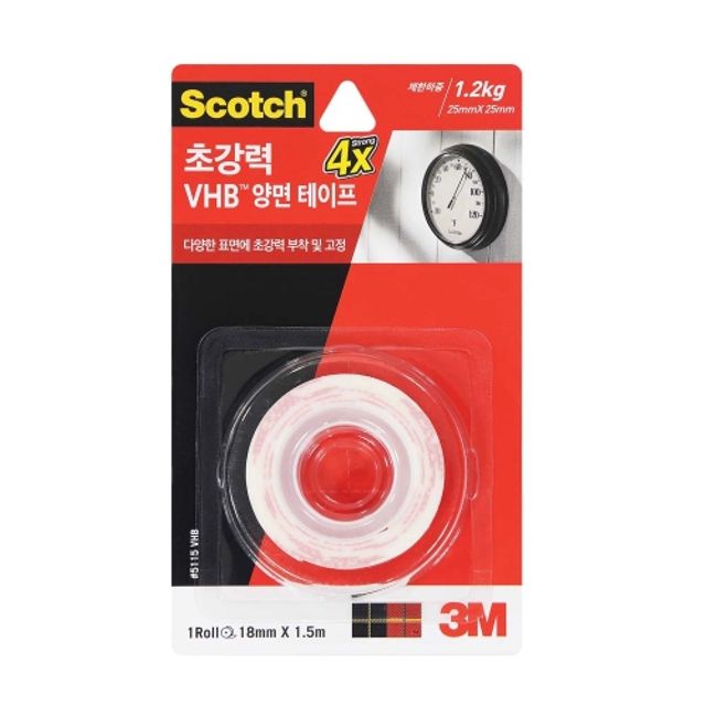 3M 스카치VHB양면테이프 5115/18mmx1.5m 박스(24개