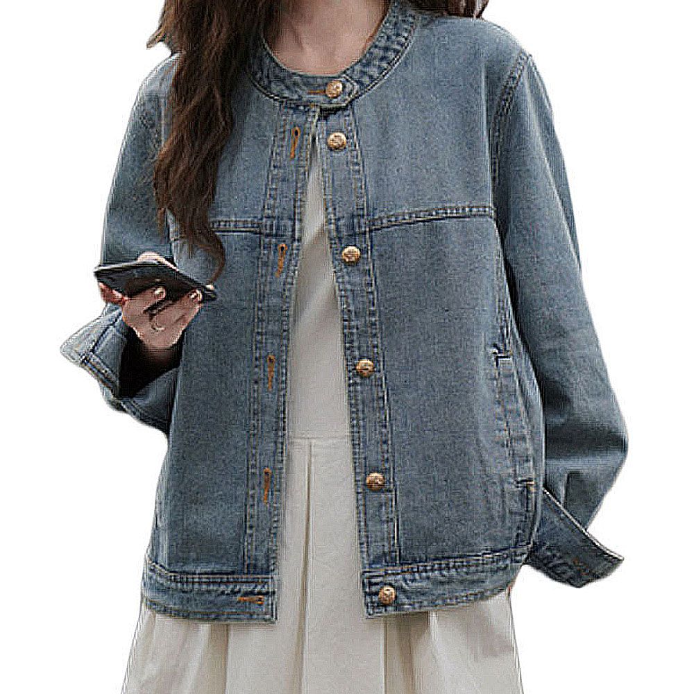 여자 노카라 데님 아우터 데일리 신상 청자켓 겉옷