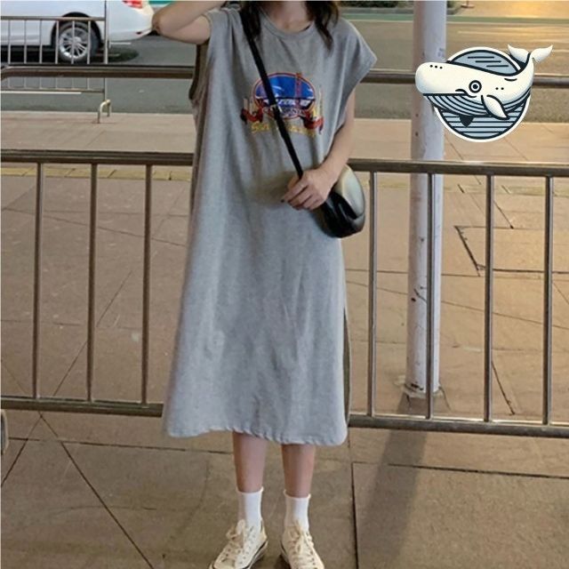 캐주얼 데일리 민소매 롱핏 원피스 여름 외출복
