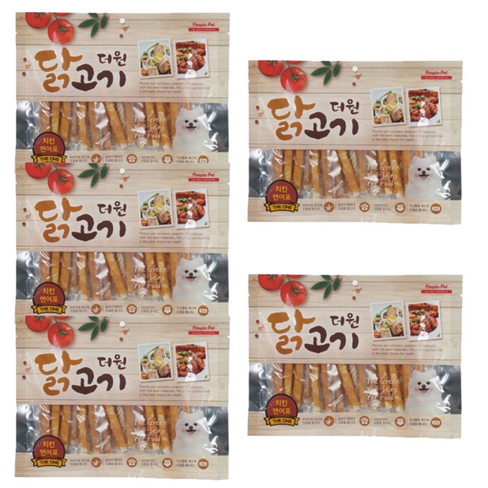 강아지 치킨연어포 더원 일상 300g 5P 반려견 개껌 간