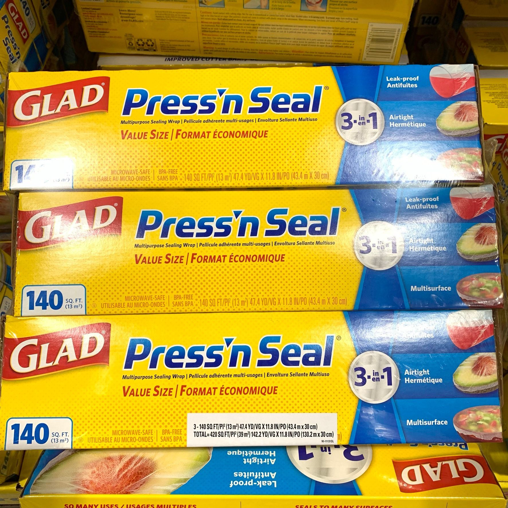 매직랩글래드 프레스앤씰 음식포장랩 43m x 글래드랩 3팩