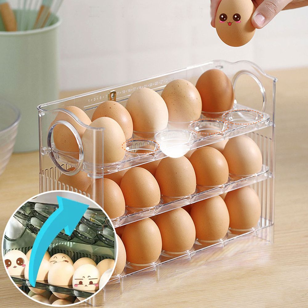자동 폴딩 계란트레이 달걀 보관함 냉장고 수납 선반