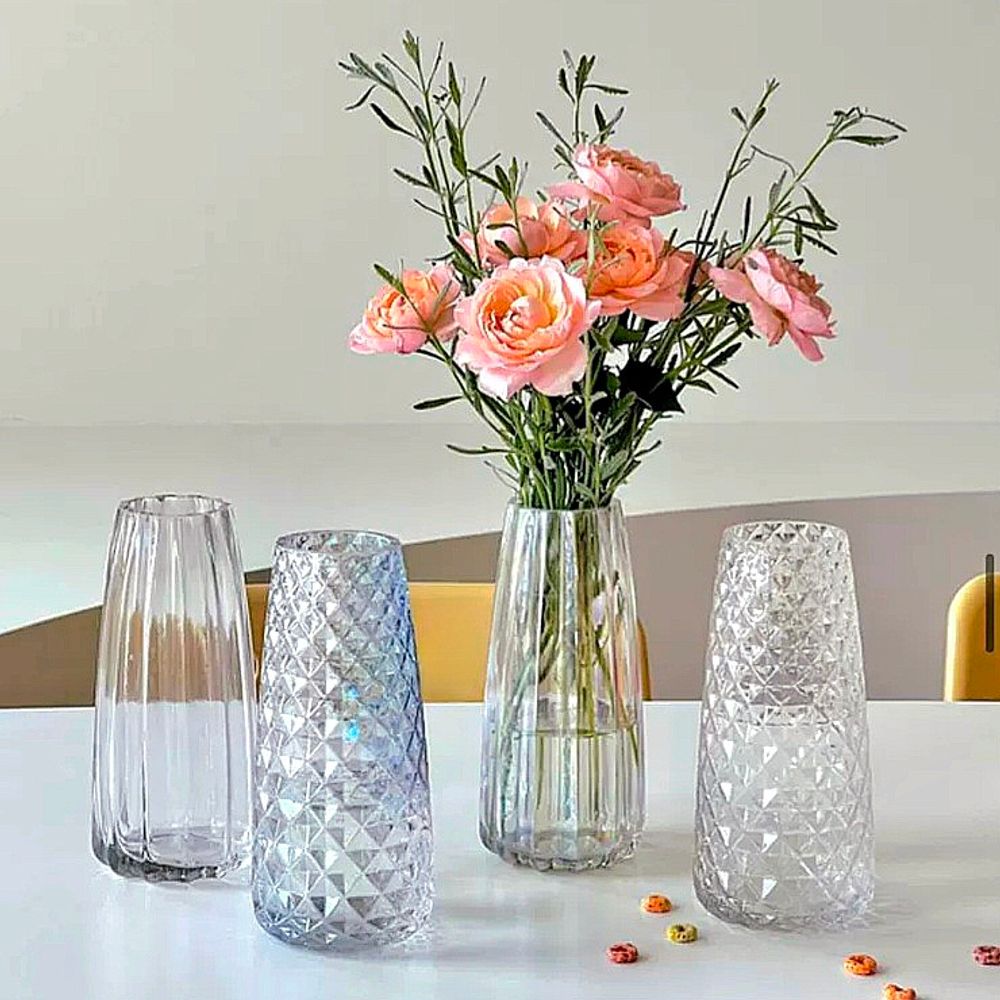 물방울 유리 화병 인테리어 오브제 꽃다발 꽃병