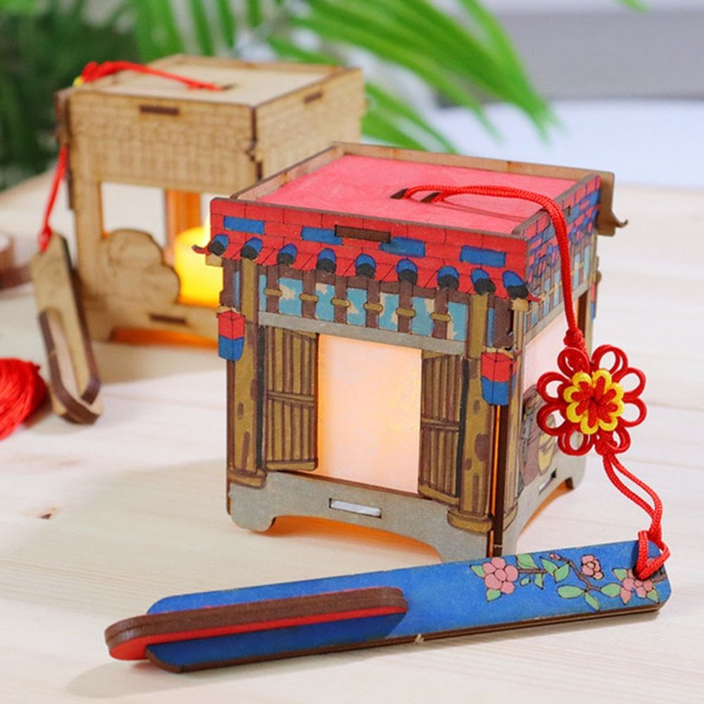 우드공예 MDF DIY 우드 전통풍경 청사초롱 무드등 5