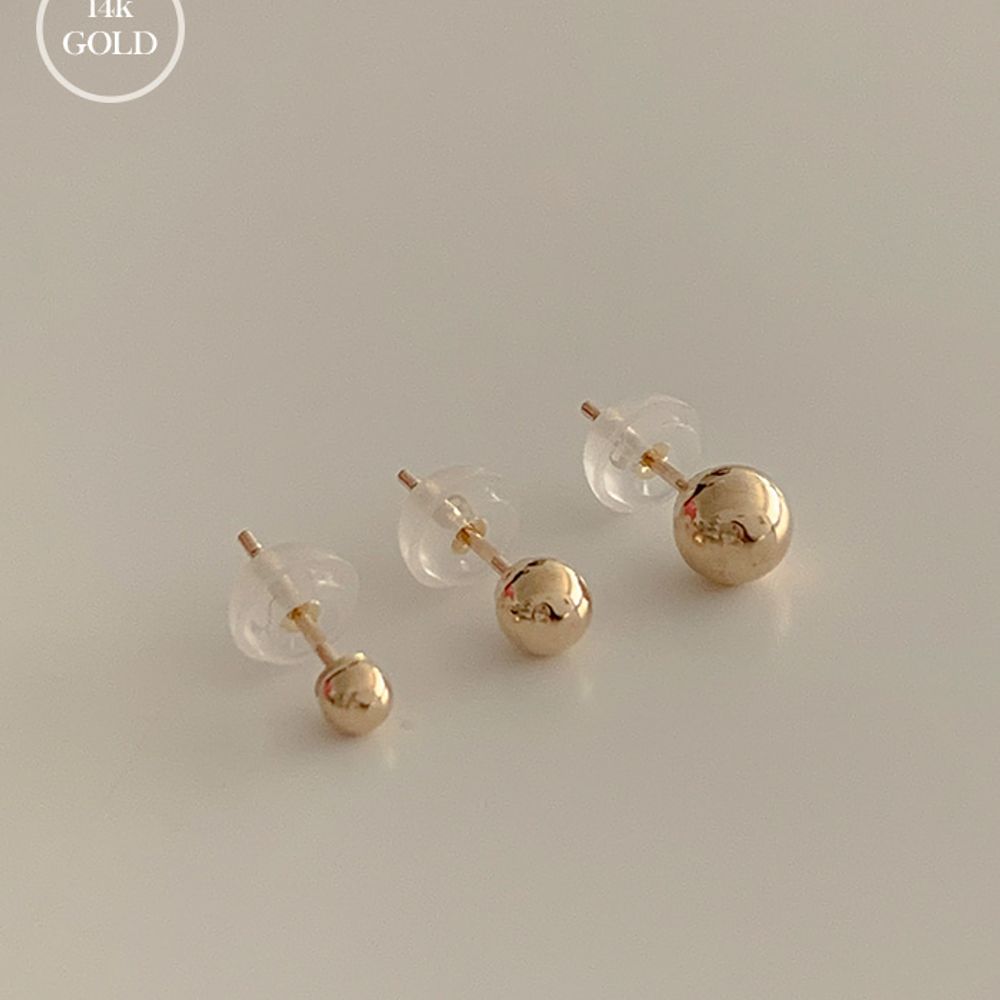 (14k gold) Gold ball earings E 131