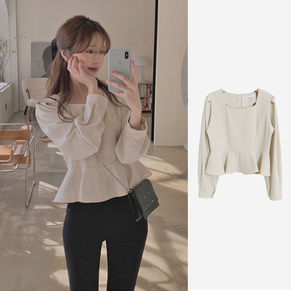 가을 여성스런 셔츠 카라 남방 밑단 라인 봄