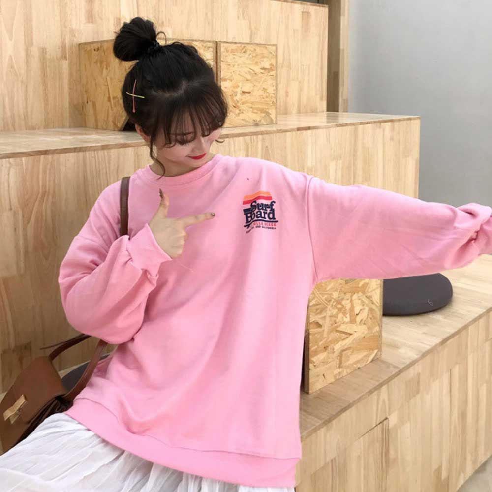 데일리룩 맨투맨 티셔츠 개강룩코디/여자대학생맨