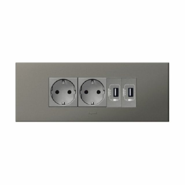 아테오 마그네슘 콘센트2구+USB2구 (6M) 르그랑