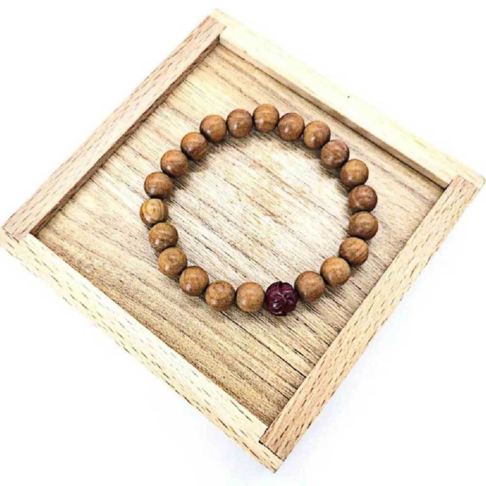 조각 연꽃 팔찌 복숭아나무 염주팔찌 불교염주 8mm