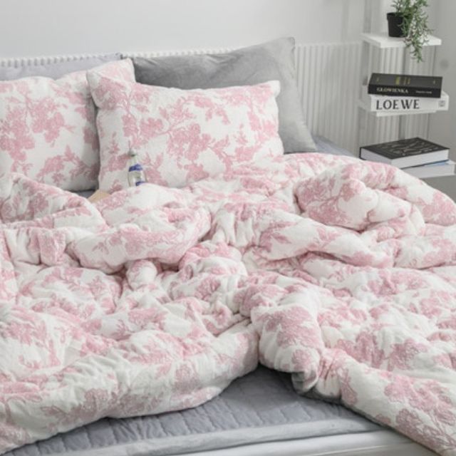 프렌치 착번 극세사 차렵이불 SS 160 x 200 핑크