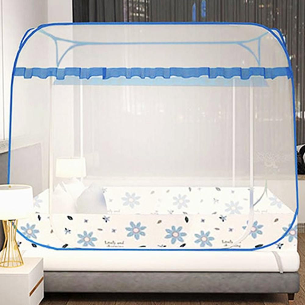 원터치 모기장 200x180cm 블루플라워 아기 공원