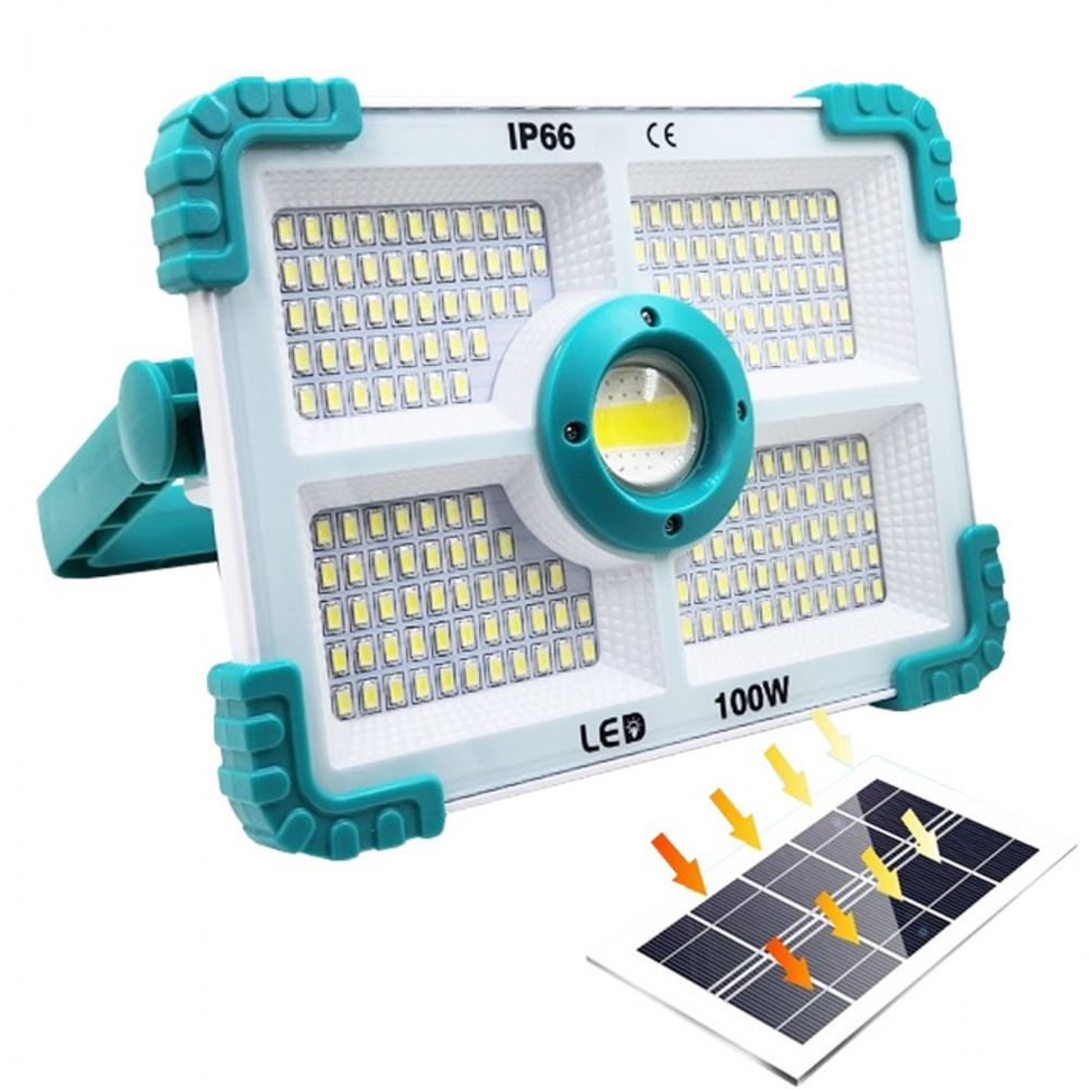 100W 충전식 조명등 LED 투광기 태양광 멀티 작업등 C