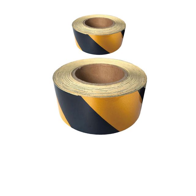10cm X 45.7M 황검색 일반 반사 사선 테이프 X 2롤