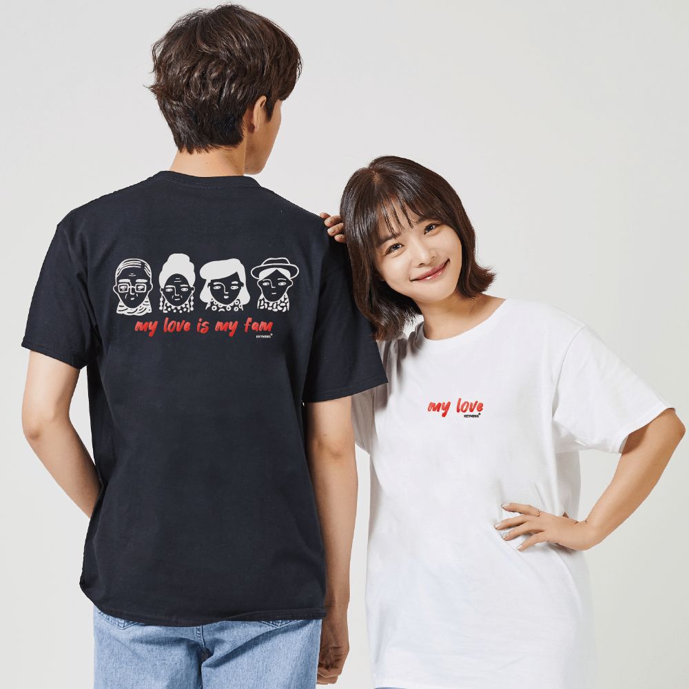 키밍 패밀리 남자라운드티 여성반팔면티 부모님커플옷