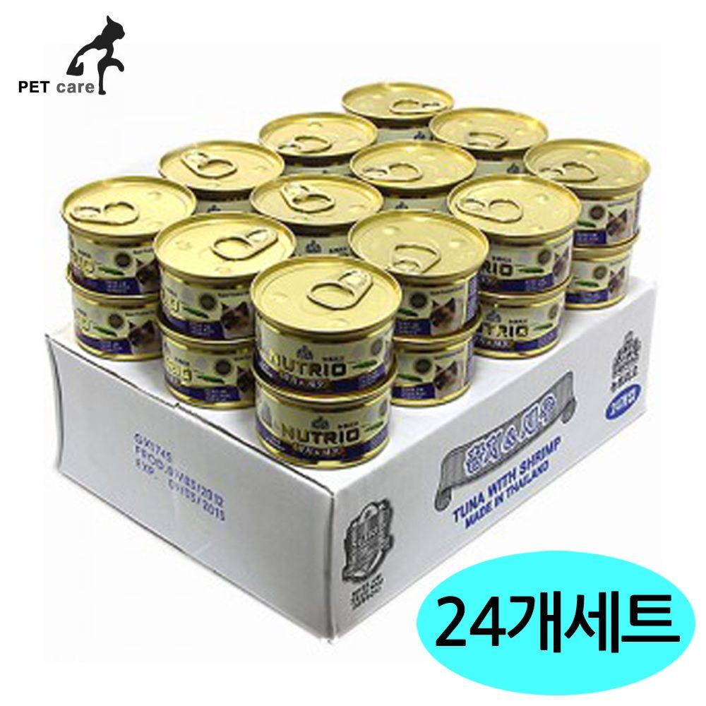 뉴트리오 CAT 캔 80g 참치.새우 24개세트 1박스