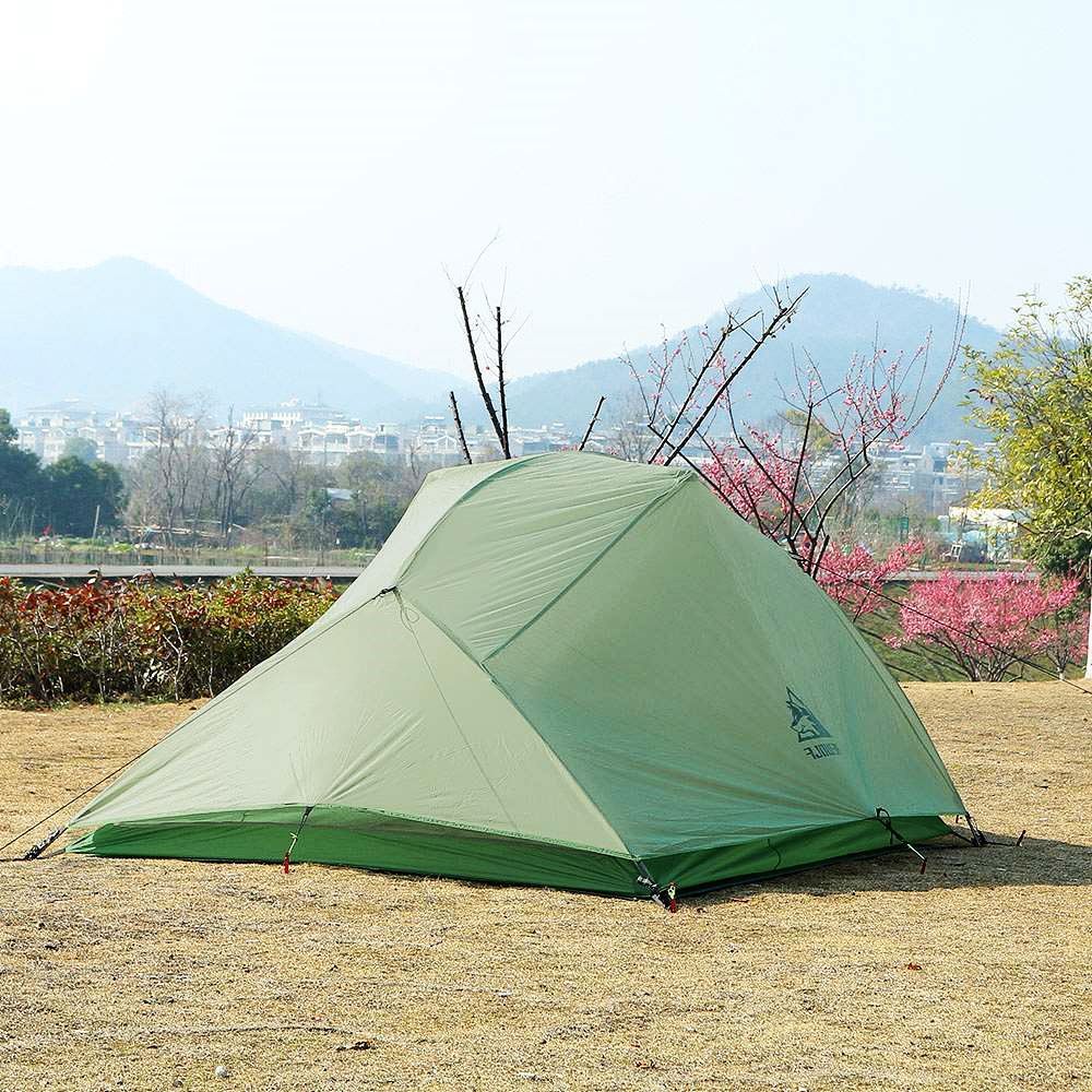 3인용 초경량 텐트 그린 자외선차단 미니멀 야영
