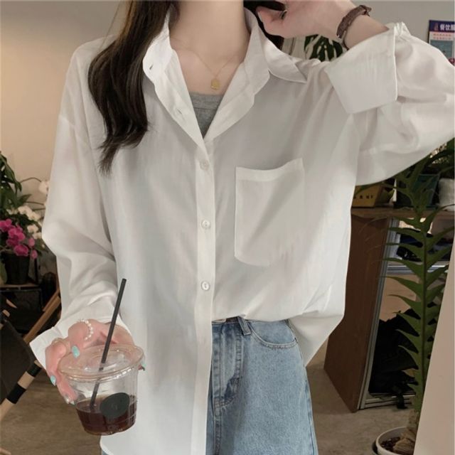 여성 캐주얼 데이트룩 여행룩 루즈핏 카라 셔츠