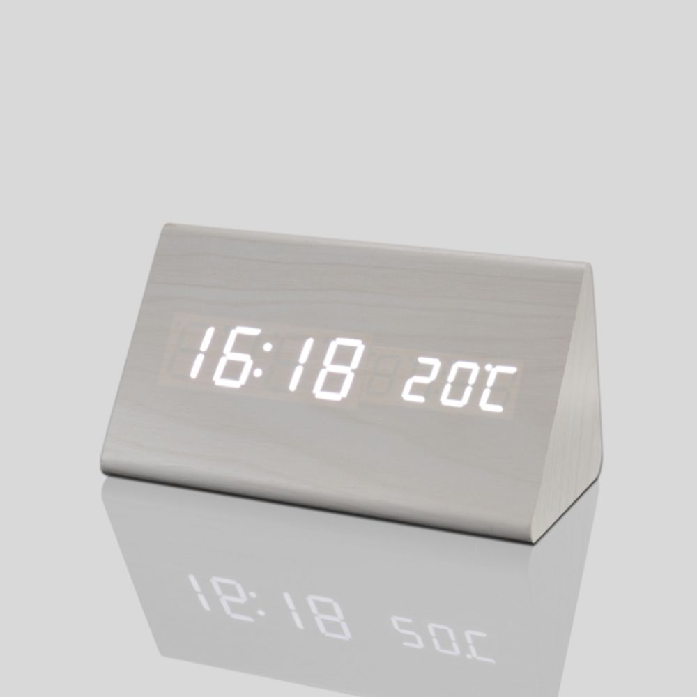 키밍 삼각 온도계 알람 시계 탁상 디지털 디자인
