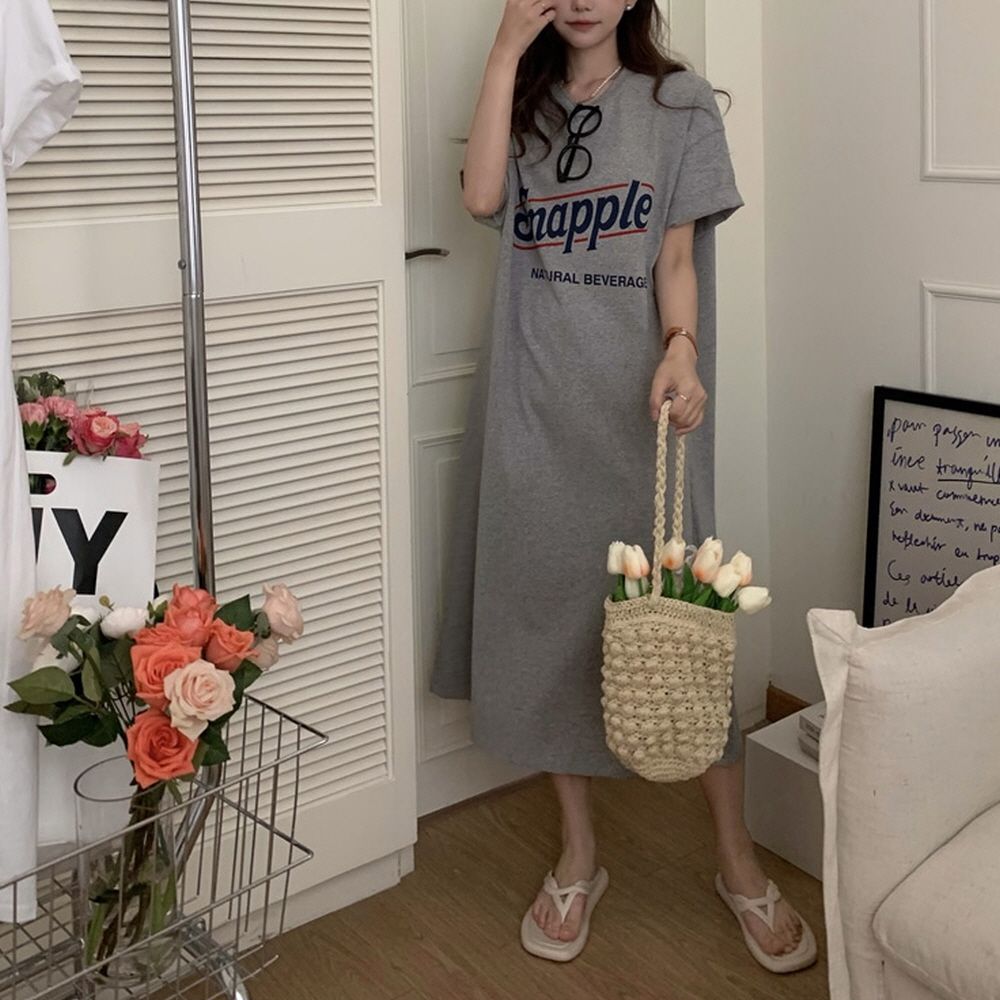 반팔 롱원피스 여성 깔끔 데일리룩 레이어드 원피스