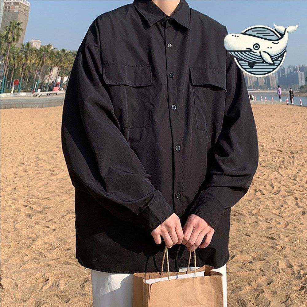남자 오버핏 긴팔셔츠 스트릿 포켓 캐주얼