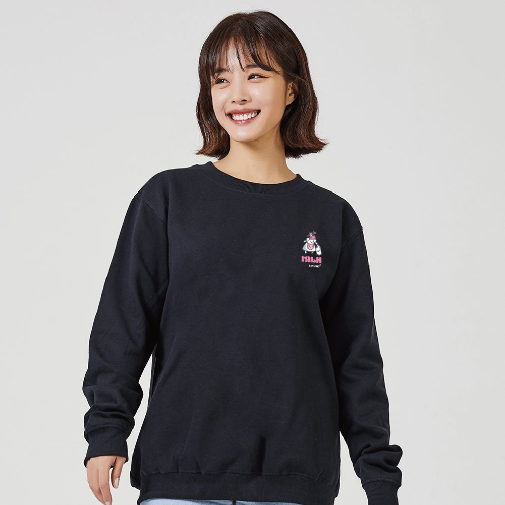 키밍 밀크 우유 젖소 맨투맨박스티 오버핏후드
