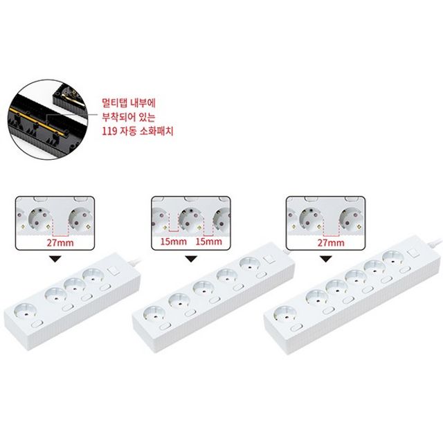 웨띄탭119 메인개별 4구 W9ME415WT 1.5m화이트 파워존