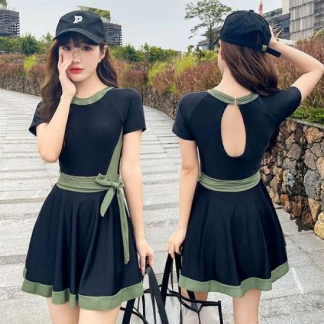 원피스 배색 리본 러블리 원피스 수영복 모노키니 래