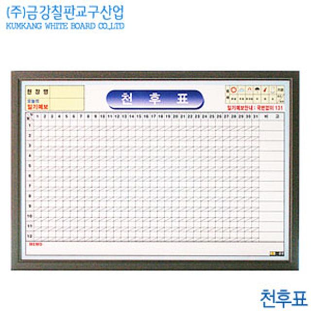 금강칠판 액자식 천후표56x81cm 액자식천후표 날씨