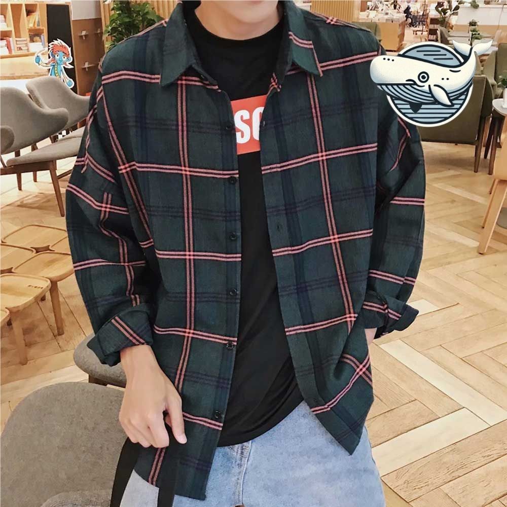 캐주얼한 체크패턴 남자 오버핏 셔츠 데일리