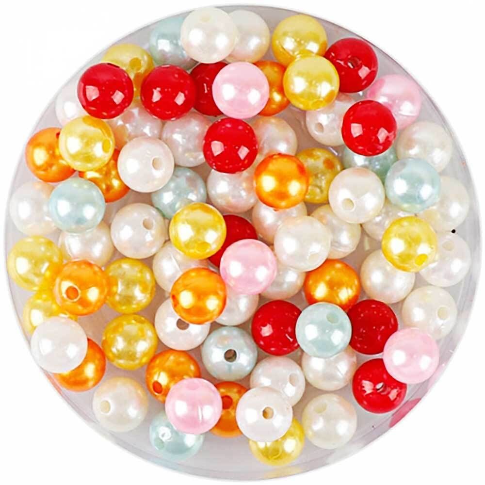 유니아트 칼라 진주 12mm 혼합 구슬꿰기 목걸이