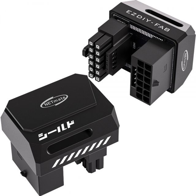 12V-2x6 변환 어댑터 알루미늄 블랙 RVS 180도 EZDIY