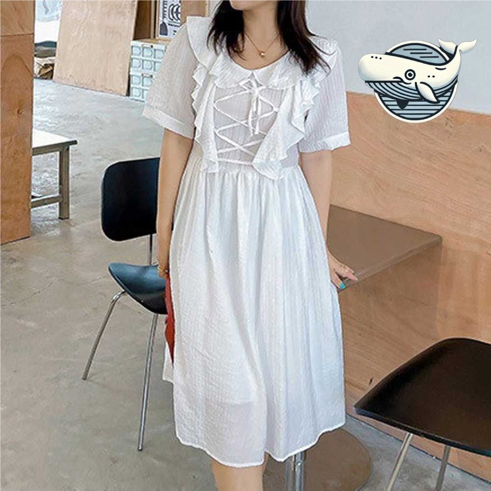 여름 리본 끈 스타일 원피스 치마 슬림라인