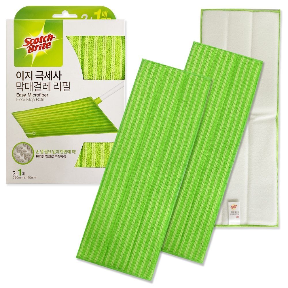 2+1매) 이지 극세사 막대걸레 3M (리필 패드