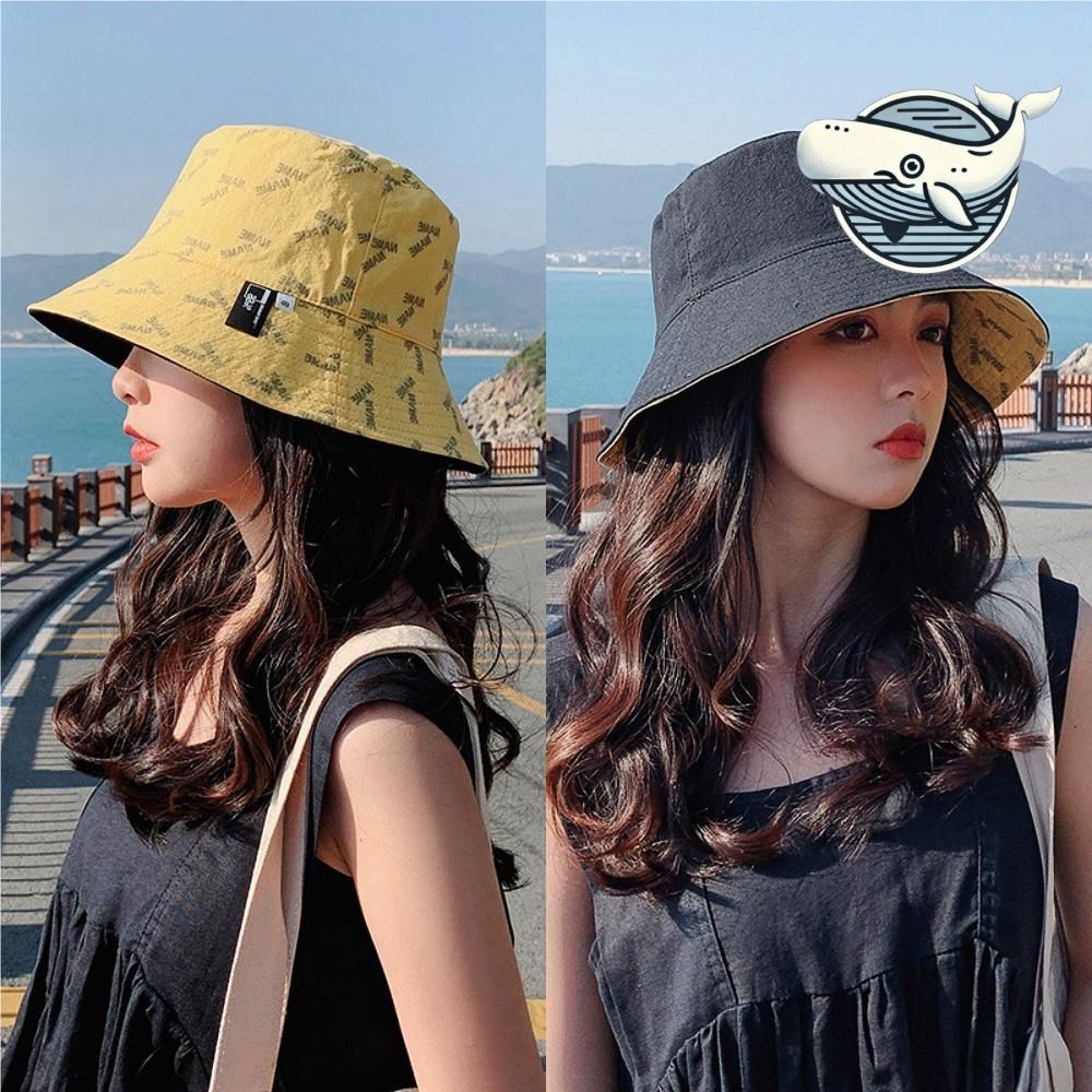 편안한 양면 버킷햇 레터링 패치 여름 모자