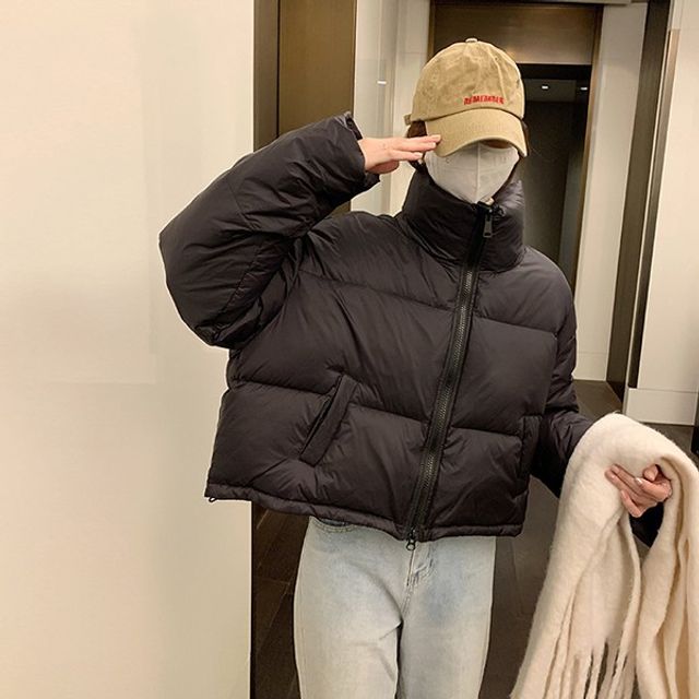 WS 패션 브룸 크롭 캐주얼 여성 패딩 아우터