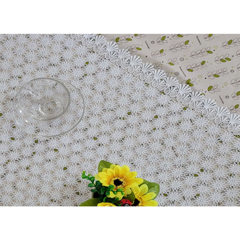 잔잔한꽃무늬 깔끔한 하얀색 pvc레이스 시트 매트