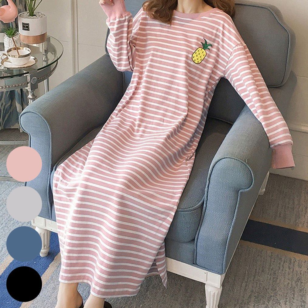 여성미시큰옷 과일패치상큼긴팔원피스 중년 마담옷