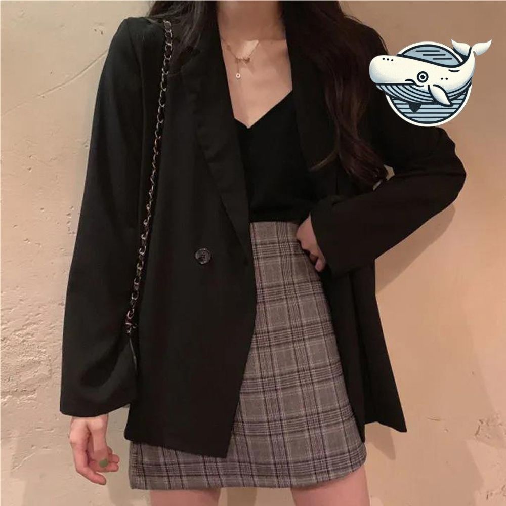 모던 스타일 블랙 오버핏 자켓 가벼운 봄가을