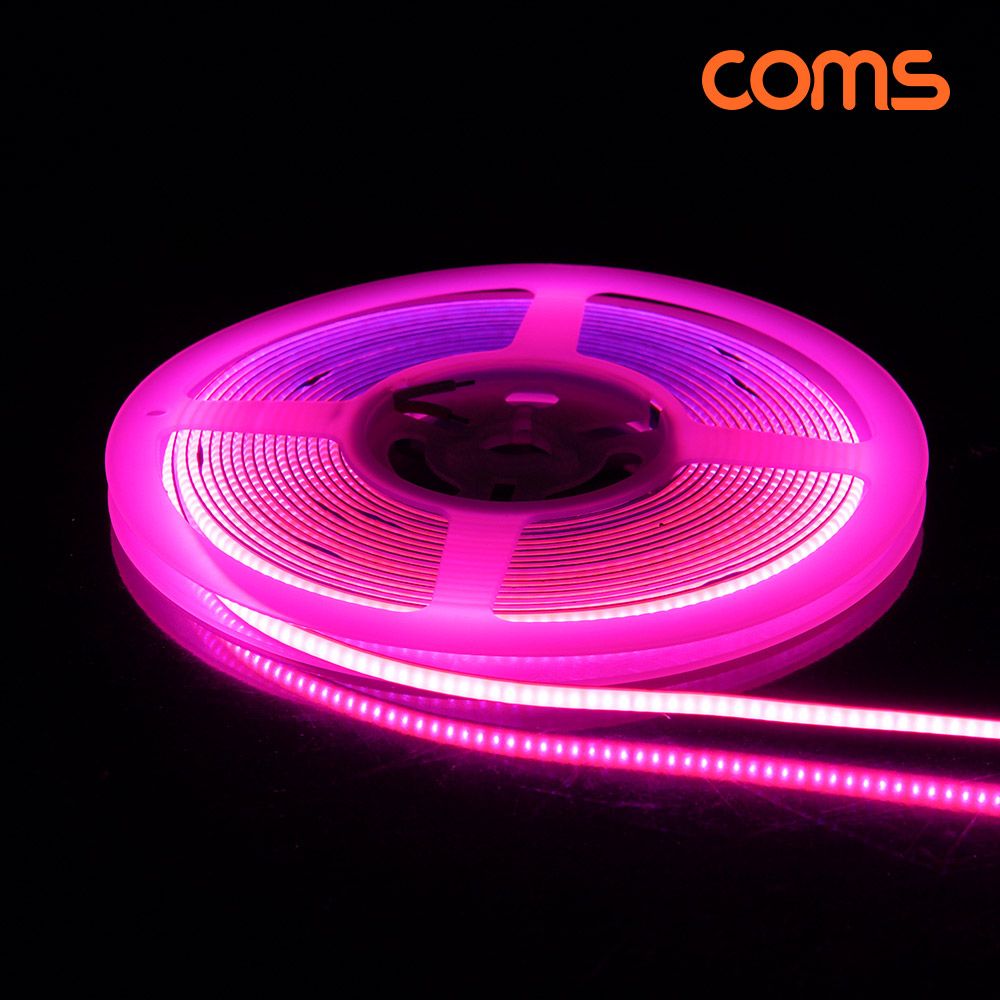 Coms 초고휘도 LED 줄띠 줄조명 5M Pink DC12V 2A