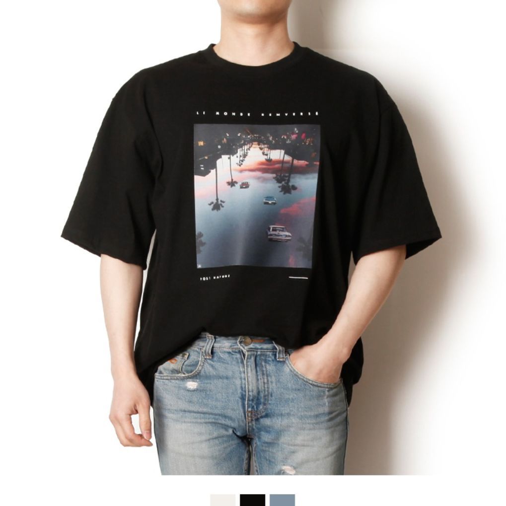 워싱반팔티 반팔티셔츠 감성프린트 커플티셔츠 여