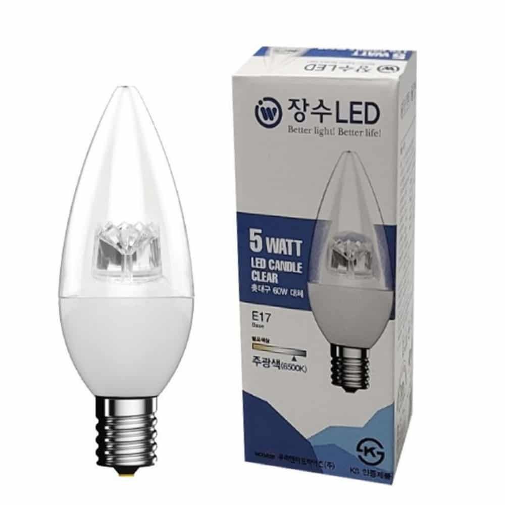 LED 촛대구 5W 주광색 조명전구 전구조명