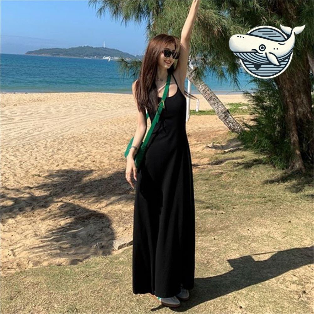 캐주얼 여름 끈나시 롱원피스 바캉스 해변