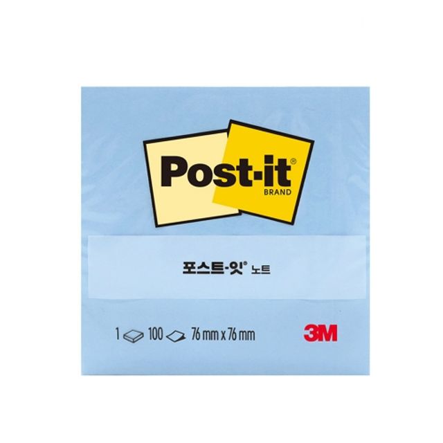 3M 포스트잇 일반 654 하늘/(76x76 100매) 갑(12개