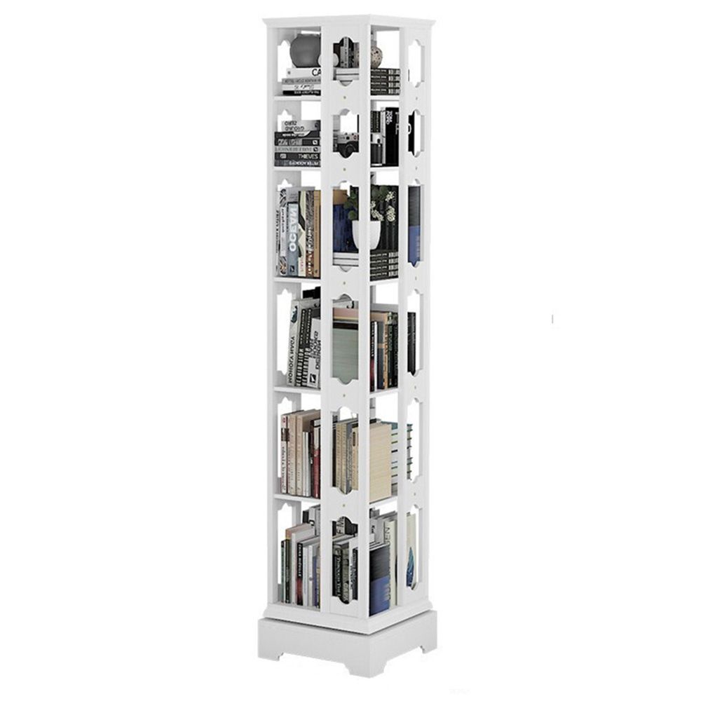360도 책장 폭39cm 화이트 6단 원목 회전