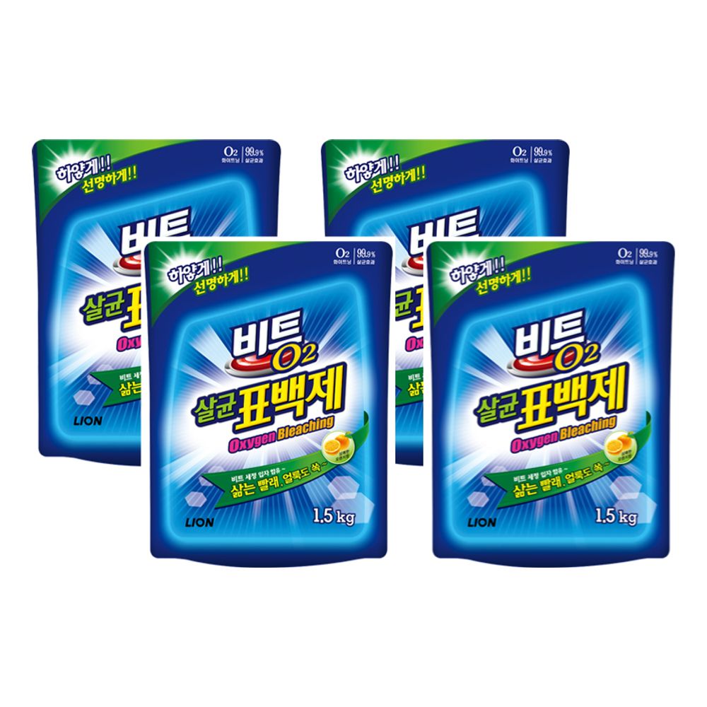 비트 O2 산소표백제 1.5kg 4개입 라이온코리아 표백제