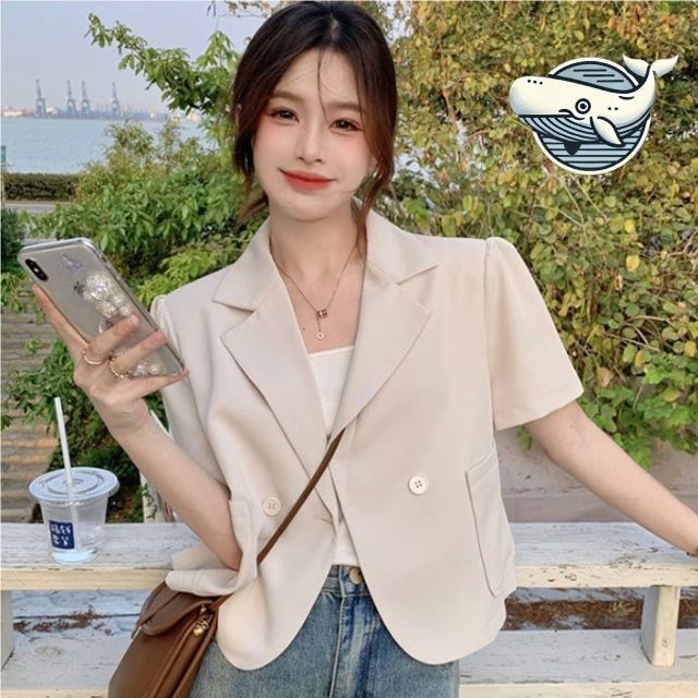 가벼운 크롭 퍼프 반팔 재킷 다양한 스타일의