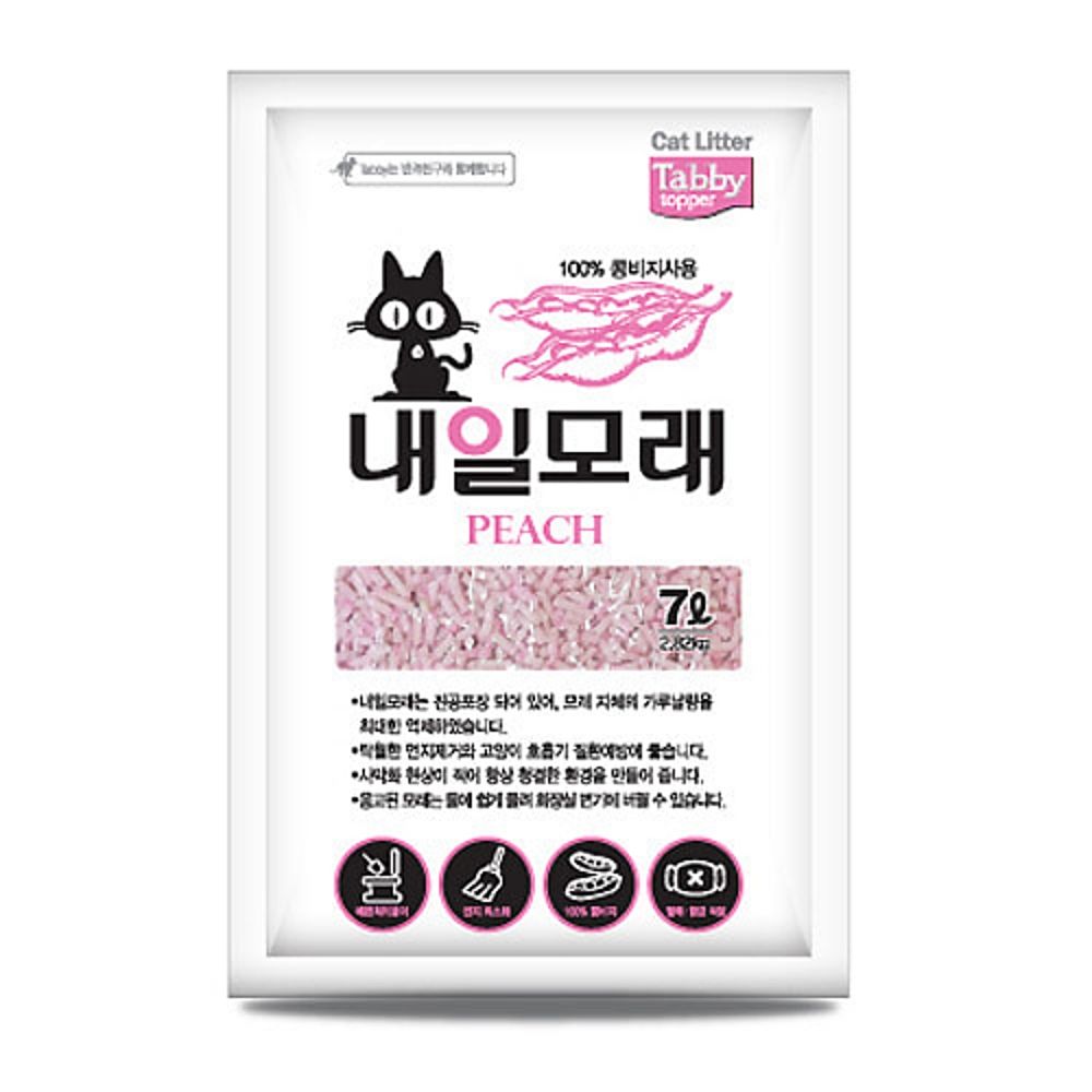 고양이 내일 두부 모래 7LX6개 콩비지 복숭아